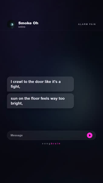Texts — a frame from a reel Songbrain rendered